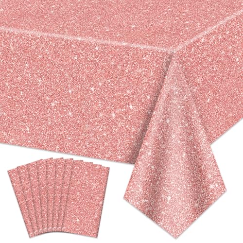 8 Pack Rosa Rose Gold Tischdecken, 220x130cm Rose Gold Pailletten Bedruckt Tischdecke, Rose Gold Glitter Hintergrund Dekorationen für Mädchen Geburtstag Hochzeit Graduierung Prinzessin Party 8 Pack Rosa Rose Gold Tischdecken, 220x130cm Rose Gold Pailletten Bedruckt Tischdecke, Rose Gold Glitter Hintergrund Dekorationen für Mädchen Geburtstag Hochzeit Graduierung Prinzessin Party von QUERICKY