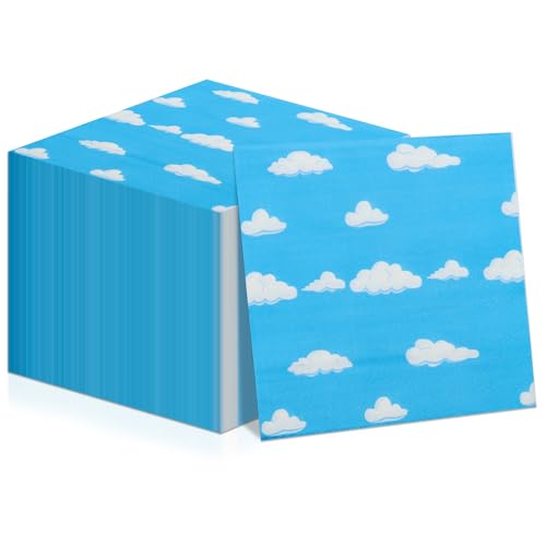 Einweg-Servietten, Einweg-Servietten, Papierservietten, Set für Kindergeburtstag, Party, Babyparty, Partyzubehör, 33 x 33 cm, Blau, 100 Stück Einweg-Servietten, Einweg-Servietten, Papierservietten, Set für Kindergeburtstag, Party, Babyparty, Partyzubehör, 33 x 33 cm, Blau, 100 Stück von QUERICKY