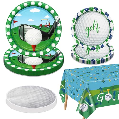 Golf-Party-Dekoration für 20 Gäste, Geschirr-Set enthält Golf-Papier-Teller, Golfball-Servietten, Gabeln, Tischdecke für Männer Golf-Fans Geburtstag Party-Dekoration Golf-Sport-Party-Zubehör Golf-Party-Dekoration für 20 Gäste, Geschirr-Set enthält Golf-Papier-Teller, Golfball-Servietten, Gabeln, Tischdecke für Männer Golf-Fans Geburtstag Party-Dekoration Golf-Sport-Party-Zubehör von QUERICKY
