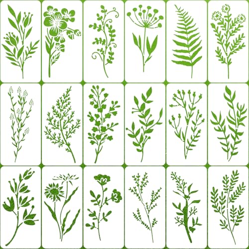 18 Stück Blatt Malschablonen Malen, Blätter Malerei Schablonen Textilgestaltung, Wiederverwendbar Schablonen Wandgestaltung Zeichenschablonen zum Malen für DIY Holz Wand Scrapbook Deko Vorlage 18 Stück Blatt Malschablonen Malen, Blätter Malerei Schablonen Textilgestaltung, Wiederverwendbar Schablonen Wandgestaltung Zeichenschablonen zum Malen für DIY Holz Wand Scrapbook Deko Vorlage von QUIIEOSKIA