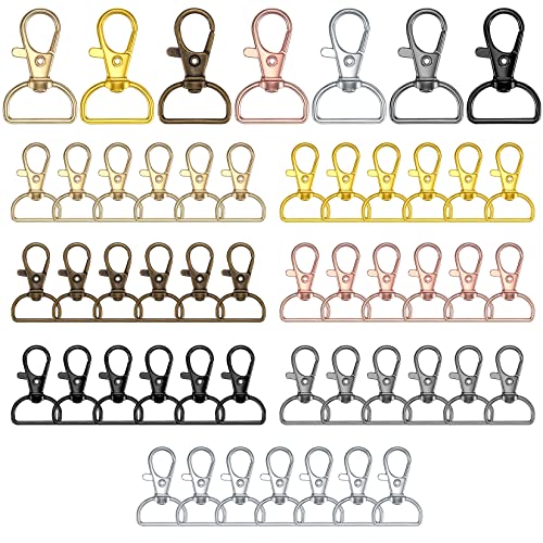 50 Stück Schlüsselanhänger, Schlüsselring Twist Clip, Lanyard Haken Snap Keychain, D-Ring Snap Clip Small Keychain, DIY Zubehör - 7 Farben (Innenbreite 2cm) von QUIIEOSKIA