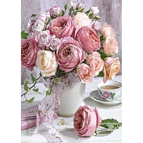 QUIIEOSKIA 5D DIY Diamant Painting Bilder, Diamond Painting Kits Full Drill, Diamant Kristall Leinwand Strass Stickerei Bilder Painting nach Zahlen für Erwachsene Kinder Dekorationen - Rose Blume QUIIEOSKIA 5D DIY Diamant Painting Bilder, Diamond Painting Kits Full Drill, Diamant Kristall Leinwand Strass Stickerei Bilder Painting nach Zahlen für Erwachsene Kinder Dekorationen - Rose Blume von QUIIEOSKIA