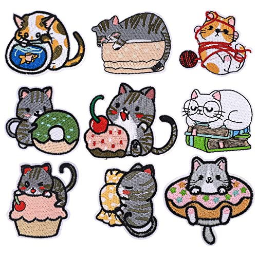 9 Stk Bügelbilder, Aufnäher zum Aufbügeln, Katze Bügelflicken, Aufbügler Applikationen Bügelbild zum Aufnähen für Textilien Kinder, Aufnäher Patches Aufkleber für DIY Hut Tasche Jeans T-Shirt 9 Stk Bügelbilder, Aufnäher zum Aufbügeln, Katze Bügelflicken, Aufbügler Applikationen Bügelbild zum Aufnähen für Textilien Kinder, Aufnäher Patches Aufkleber für DIY Hut Tasche Jeans T-Shirt von QUIIEOSKIA