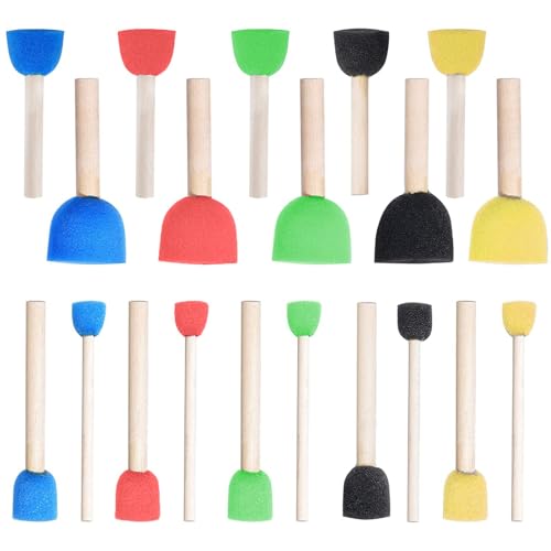 QUJUFIND 20 Stück 5 Farben Runde Schwämme Pinsel-Set, runde Schwammpinsel zum Malen, Malschwämme für Acrylmalerei, Malwerkzeuge für Kinder, Kunst und Handwerk QUJUFIND 20 Stück 5 Farben Runde Schwämme Pinsel-Set, runde Schwammpinsel zum Malen, Malschwämme für Acrylmalerei, Malwerkzeuge für Kinder, Kunst und Handwerk von QUJUFIND
