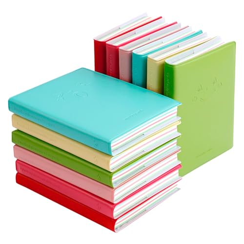 QUMENEY 12 Stück Mini-Notizbuch, kleines Taschennotizbuch, Reisetagebuch, Notizblöcke in Bonbonfarben, mit PU-Lederhülle, 10,5 x 8 cm, 100 Seiten (6 Farben) von QUMENEY