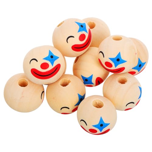 QUMIIRITY 10 Stück Clown Holzperlen für DIY Schmuck Basteln Kreative Zubehör für Armbänder und Ohrringe für Kreative Projekte QUMIIRITY 10 Stück Clown Holzperlen für DIY Schmuck Basteln Kreative Zubehör für Armbänder und Ohrringe für Kreative Projekte von QUMIIRITY