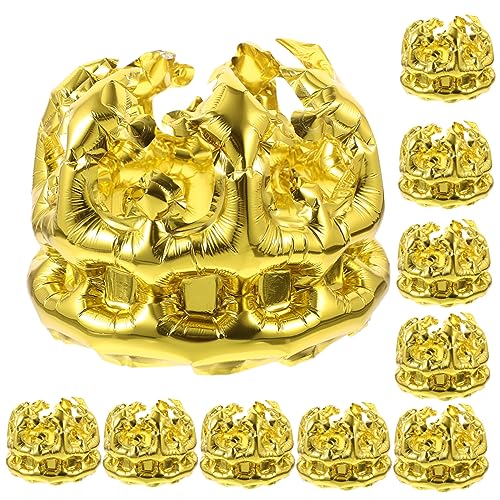 QUMIIRITY 10 Stück Kronenballonhut Willkommen geburtstagsfeier dekoration Fest mit kindergeburtstags dekoration party sachen luftballons Party-Haarschmuck Kopfbedeckung Aluminiumfolie Golden von QUMIIRITY