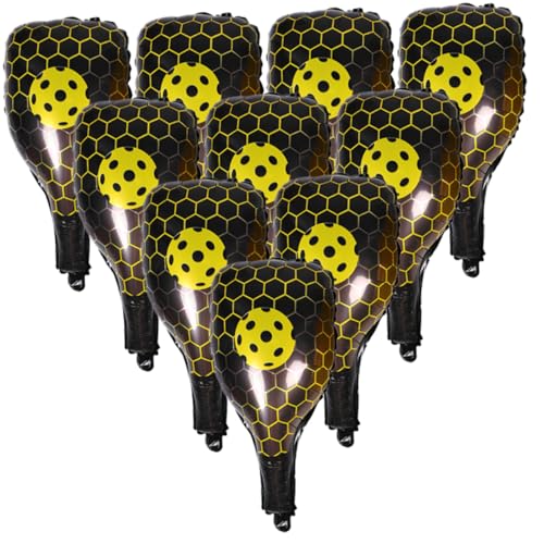 QUMIIRITY 10 Stück Sportballons Aus Folie, Gurkenschläger, Ballform, Ballons, Sport-themen-partyzubehör, Dekorationen, Babyparty, Geburtstagsfeier, Gastgeschenke, Gelb von QUMIIRITY