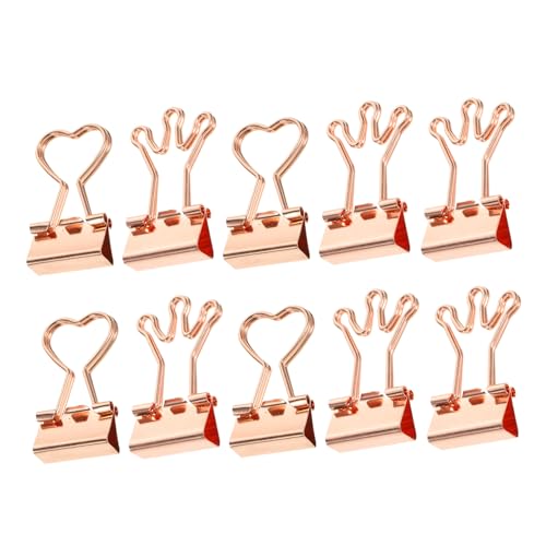 QUMIIRITY 10 Stück Teiliges Kleine Bunte Binder Clips Herzform Metall Büroklammern für Dokumentenorganisation Schule und Büro Vielseitige Paper Clips in Roségold QUMIIRITY 10 Stück Teiliges Kleine Bunte Binder Clips Herzform Metall Büroklammern für Dokumentenorganisation Schule und Büro Vielseitige Paper Clips in Roségold von QUMIIRITY