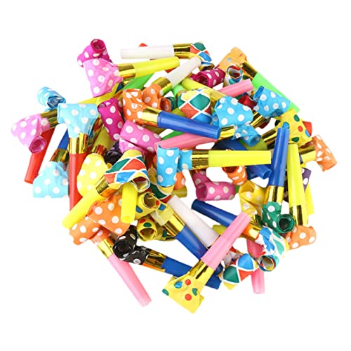 QUMIIRITY 100 Stück Party Pfeifen Bunte für Erwachsene für Geburtstagsfeiern Hochzeiten Feste und Sportveranstaltungen Zufällige Farbe Zufällige Farbe von QUMIIRITY