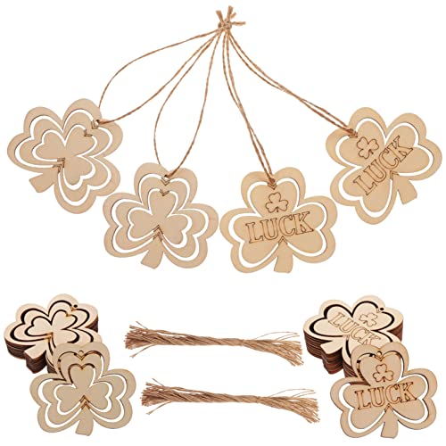 QUMIIRITY 100 Stück hölzerne Aufhängung Kleeblatt-Dekore St. Patricks Day Hanging Anhänger Hausdekoration hängende Shamrock-Anhänger Kleeblattscheiben selber machen Holz QUMIIRITY 100 Stück hölzerne Aufhängung Kleeblatt-Dekore St. Patricks Day Hanging Anhänger Hausdekoration hängende Shamrock-Anhänger Kleeblattscheiben selber machen Holz von QUMIIRITY