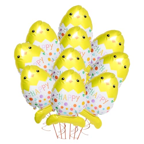 QUMIIRITY 10Stücke Ballon Dekoration Teiliges Aluminium Folie Ballons Hübsche Party Accessoires für Fröhliche Osterfeiern Garten und Fotoshootings von QUMIIRITY