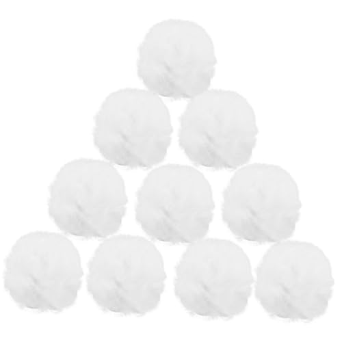 QUMIIRITY 12 Stück Weiße Kunstfell-Pompons, Flauschige Ball-Clips Für Schuhe, Hüte, Taschen, Für Weihnachtsdekorationen, Basteln, Urlaub, Verpackungszubehör von QUMIIRITY