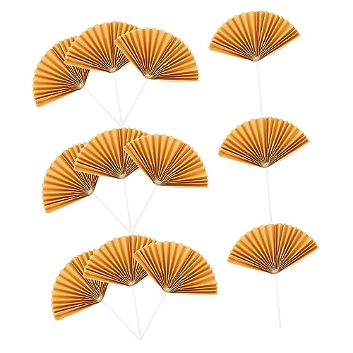 QUMIIRITY 16 Stück Papierfächer Tortendeko Cake Topper für Geburtstagsfeiern Muffin Dekorationen und Party Accessoires Goldene Fächer für Besondere Anlässe QUMIIRITY 16 Stück Papierfächer Tortendeko Cake Topper für Geburtstagsfeiern Muffin Dekorationen und Party Accessoires Goldene Fächer für Besondere Anlässe von QUMIIRITY