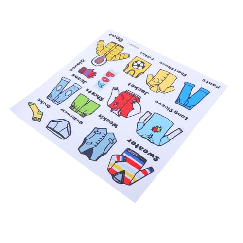 QUMIIRITY 1Blatt Kleidungssortieraufkleber Abnehmbarer Wandaufkleber für Selbstklebende Etiketten für Dekorative Aufkleber mit Kleidungsbildern von QUMIIRITY