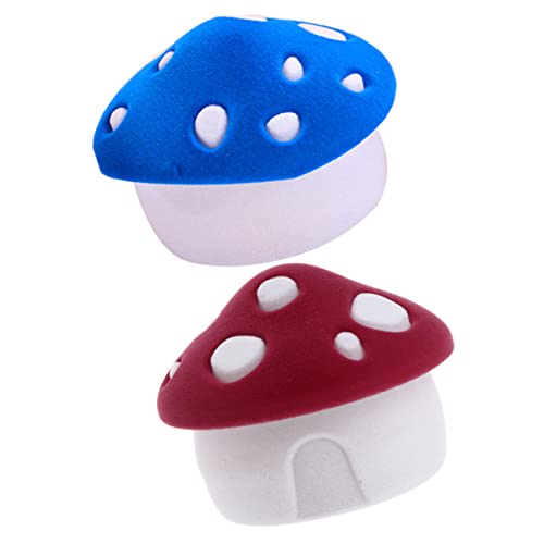 QUMIIRITY 2 Stück Boxen Ring Halskette Schmuckschatulle schöner Fall zur Trauung kleine Schmuckkästchen Pilz-Schmuckhalter Aufbewahrungsbox für Schmuck Schmuckkoffer Flanell QUMIIRITY 2 Stück Boxen Ring Halskette Schmuckschatulle schöner Fall zur Trauung kleine Schmuckkästchen Pilz-Schmuckhalter Aufbewahrungsbox für Schmuck Schmuckkoffer Flanell von QUMIIRITY
