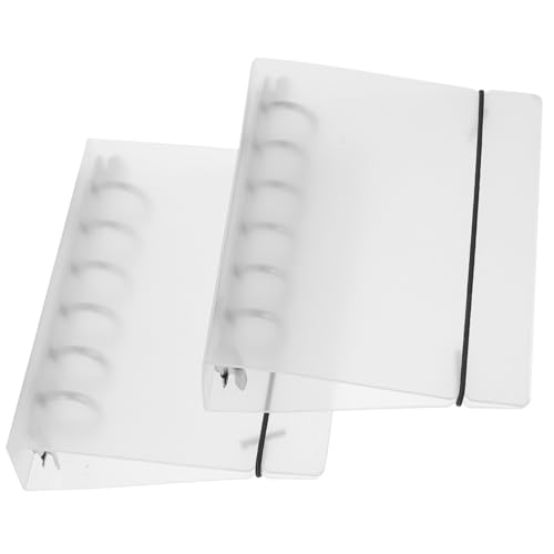 QUMIIRITY 2 Stück Ringbuch Binder Transparent Halbtransparent PP Halbfrost Ordner Notizbuch Hülle Verschleißfest Schreibwaren Büro Schule Organizer von QUMIIRITY
