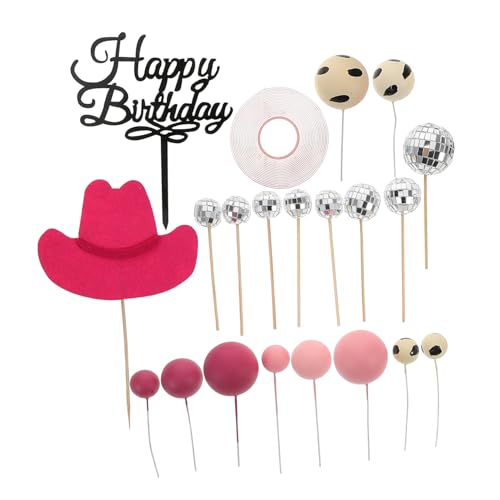 QUMIIRITY 21 Stück Teiliges Set Cowboy Hut Kuchen Dekorationen für Western Themenfeiern für Geburtstagsfeiern und Babypartys Sichere Materialien Stilvolle und Festliche von QUMIIRITY