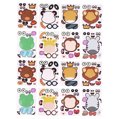 QUMIIRITY 24stücke Kreative Tier-Sticker Für Junge Mädchen Spielaufkleber Bunten Farben Selbstklebend Und Abnehmbar Für Kreative Spiele Und Wettbewerbe Designs à von QUMIIRITY