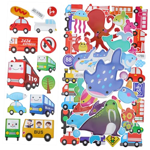 QUMIIRITY 3 Blätter Cartoon Aufkleber Dekorative Sticker für Bastelarbeiten Handy Kühlschrank Koffer Fahrrad und Flasche mit Lebhaften Farben und Lustigen Motiven von QUMIIRITY