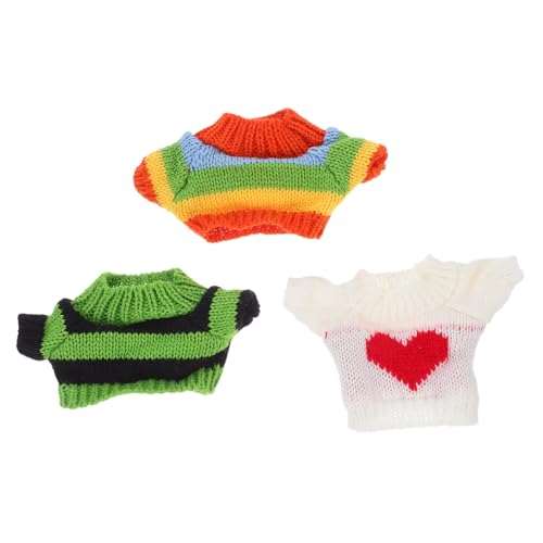QUMIIRITY 3 Stücke Gestrickte Bär Kleidung Plüsch Puppen Niedlichen Pullover Outfit Stofftier Kostüm Für DIY Plüsch Kleidung von QUMIIRITY