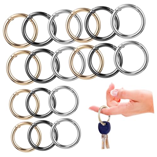 QUMIIRITY 30 Stück Teiliges Runde O Ring Schnapphaken Strapazierfähige Metall Clips für Handtaschenriemen Schlüsselanhänger und Gepäck Vielseitige Verbindungselemente in Gold Schwarz und QUMIIRITY 30 Stück Teiliges Runde O Ring Schnapphaken Strapazierfähige Metall Clips für Handtaschenriemen Schlüsselanhänger und Gepäck Vielseitige Verbindungselemente in Gold Schwarz und von QUMIIRITY