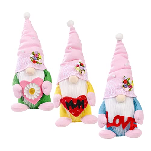 QUMIIRITY 3stücke Teiliges Niedlicher GNOME Für Muttertag Plüsch-Dekoration Für Tisch Frühlingshafte GNOME Ohne Gesicht Geschenkidee Für Mütter Romantische Atmosphäre Für Jede Feier von QUMIIRITY