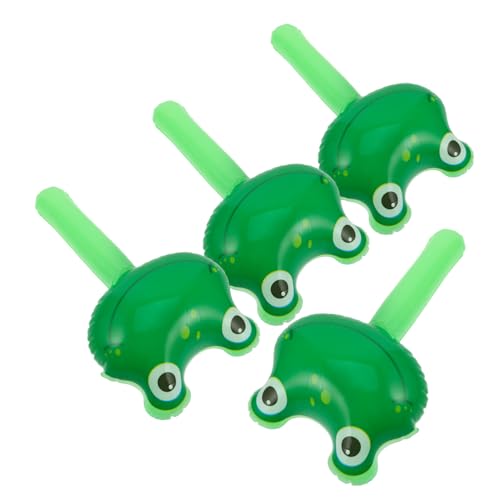 QUMIIRITY 4 Stück Aufblasbarer Froschkopfstab Mit Sound, Froschkopfstab, Ballonhammer, Aufblasbarer Froschstab, Spielzeug Für Babyparty, Geburtstagsfeier, Heimdekoration, Hellbraun von QUMIIRITY