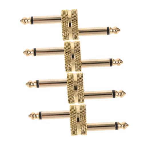 QUMIIRITY 4 Stück Gitarrenpedal Adapter Goldbeschichtete Audio Koppler für Effektive Klangübertragung und Einfache Verbindung von Geräten von QUMIIRITY