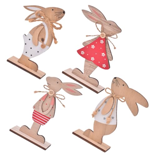 QUMIIRITY 4 Stück Kaninchen-Verzierung Wald für Dekorationen Süßes Zimmerdekor Ornamente Häschen-Tischdekoration Hasendekor aus Holz Cartoon -Hase Partygeschenk hölzern QUMIIRITY 4 Stück Kaninchen-Verzierung Wald für Dekorationen Süßes Zimmerdekor Ornamente Häschen-Tischdekoration Hasendekor aus Holz Cartoon -Hase Partygeschenk hölzern von QUMIIRITY