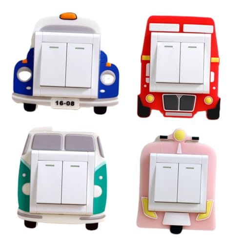 QUMIIRITY 4 Stück Kreative Fluoreszierende Wandsticker Teiliges Cartoon Schalteraufkleber für Kinderzimmerdekoration Bus Wohnmobile Motorrad QUMIIRITY 4 Stück Kreative Fluoreszierende Wandsticker Teiliges Cartoon Schalteraufkleber für Kinderzimmerdekoration Bus Wohnmobile Motorrad von QUMIIRITY