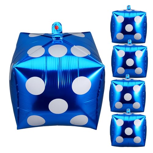 QUMIIRITY 5 Stück Ballon deckenverkleidung blaue ballons Spielballons Brettspiel-Partydekorationen Jumbo-Ballons -Party-Dekorationen Geburtstag Luftballons Aluminiumfolie Blue von QUMIIRITY