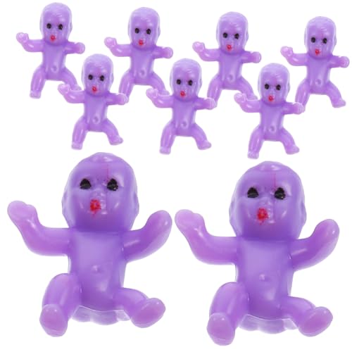 QUMIIRITY 50 Stück Dekorationen Für Die Babyparty Figuren Klein Mini- Miniatur Weiche Babypuppen Echte Babypuppen Kinderpuppenkleidung -babyzubehör Minis Violett Plastik von QUMIIRITY