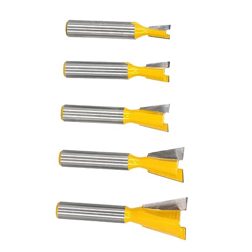 QUMIIRITY 5Stücke Teiliges Dovetail Router Bit Robuste Schwalbenschwanzfräser Hartmetall für Präzise Holzverbindungen für Möbelbau Hohe Schneidleistung von QUMIIRITY