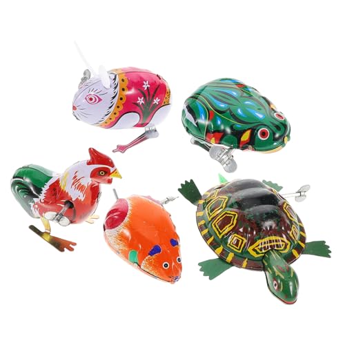 QUMIIRITY 5stücke Teiliges Aufziehspielzeug Blech Nostalgische Tier-Designs Wie Frosch Schildkröte Und Hase Als Party-mitgebsel Für Kindergeburtstage Und Kreative QUMIIRITY 5stücke Teiliges Aufziehspielzeug Blech Nostalgische Tier-Designs Wie Frosch Schildkröte Und Hase Als Party-mitgebsel Für Kindergeburtstage Und Kreative von QUMIIRITY