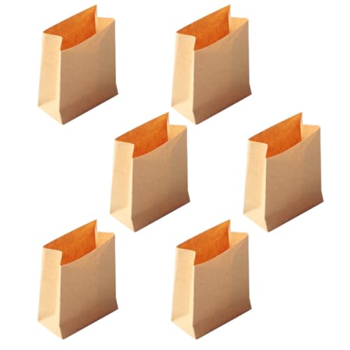 QUMIIRITY 6 Stück Puppenhaus-Papiertüte für kinderspielzeug puppenhauszubehör hühner Kid Toys Miniatur winzig Puppenstubentaschen Puppenhaus-Minitasche Khaki von QUMIIRITY