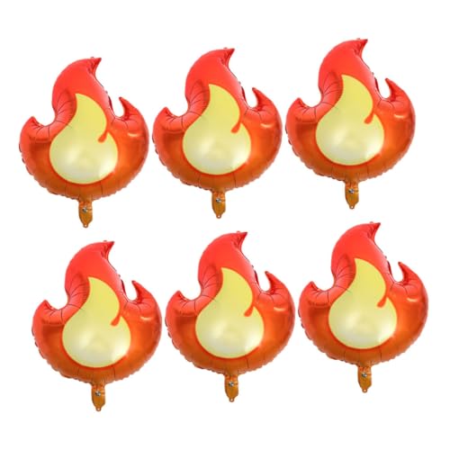QUMIIRITY 6Stücke Flammenform Ballons für Mottopartys Aluminiumfolienballons für Jungen Kreative Feuerwehrmann Deko für Geburtstagsfeiern Einfache Handhabung Langlebig von QUMIIRITY