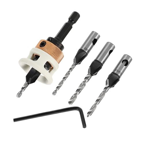 QUMIIRITY 6Stücke Teiliges Einstellbares Senkbohrer Set mit Legierungskopf für Präzise Holzbohrungen Hochwertige Bohrer für Versteckte Langlebig und Effizient Holzbearbeitung von QUMIIRITY
