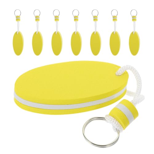 QUMIIRITY 8 Stück Teiliges Ovaler Schwimmender Schlüsselanhänger aus Wasserdichtem Eva schaumstoff Ergonomisch Geformt für Kajak Segeln Angeln und Wassersport Sicherer Schlüsselhalter mit von QUMIIRITY