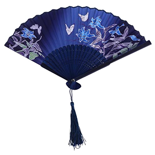 QUMIIRITY Chinesischer Stil Faltbarer Handfächer mit Blumenmuster Eleganter für Hochzeiten Partys und Home Decor für Heiße Sommertage und Besondere Anlässe von QUMIIRITY