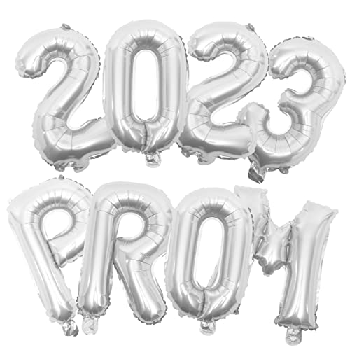 QUMIIRITY Dekoratives Folienballon Abschlussfeier Partydeko Silberne Graduation Ballons mit Prom Elementen Vielseitige Dekoration für Schulabschluss Party und Fotoshooting von QUMIIRITY