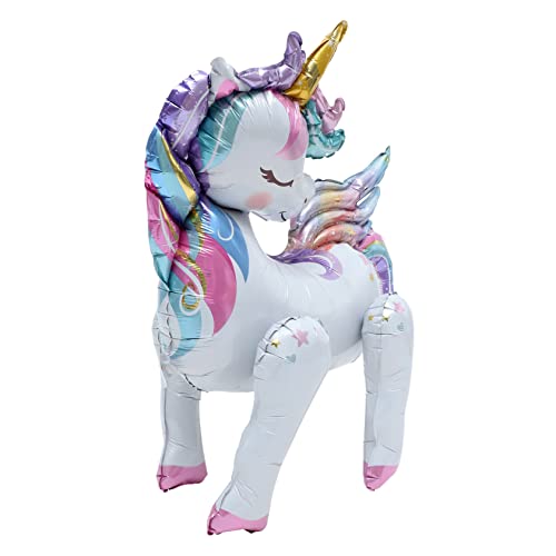 QUMIIRITY Einhorn-Ballon LED Partyzubehör Ballondekorationen Und aufblasbarer Folienballon Geburtstagsdekorationen dekorativer Partyballon Kinderpartyballons Aluminiumfolie von QUMIIRITY