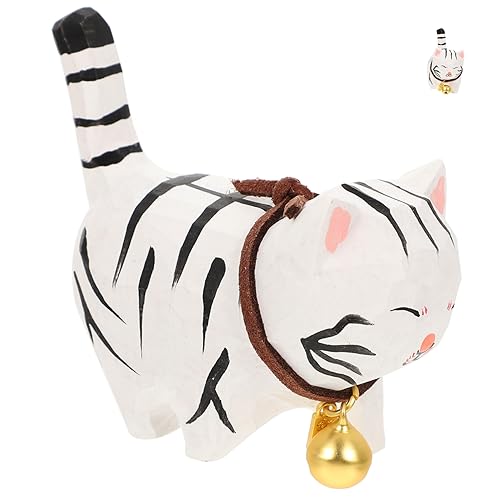 QUMIIRITY Elegante Kätzchen-katzenstatue Glockenhalsband Holz Geschnitztes Katzenornament Für Die Inneneinrichtung QUMIIRITY Elegante Kätzchen-katzenstatue Glockenhalsband Holz Geschnitztes Katzenornament Für Die Inneneinrichtung von QUMIIRITY