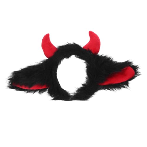QUMIIRITY Halloween Stirnband mit Schwarzen Yak Hörnern Leichtes Druckfreies Cosplay Haar Accessoire für Damen und Mädchen Passend für Party Themen Events und Gruselige Kostüme von QUMIIRITY