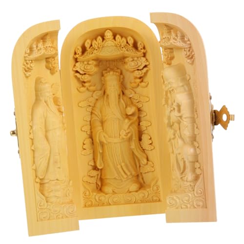 QUMIIRITY Kreative Holz Buddha Statue Retro Desktop Buddha Skulptur Handgefertigte Holzfigur Für Wohnzimmer Und Bürodekoration Spirituelle Feng Shui Deko QUMIIRITY Kreative Holz Buddha Statue Retro Desktop Buddha Skulptur Handgefertigte Holzfigur Für Wohnzimmer Und Bürodekoration Spirituelle Feng Shui Deko von QUMIIRITY