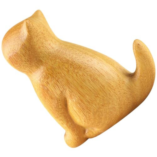 QUMIIRITY Miniatur Katze Holzfigur Niedliches Schreibtisch Ornament aus Natürlichem Sandelholz für Wohnkultur Büro und für Katzenliebhaber Handgefertigte Dekoration QUMIIRITY Miniatur Katze Holzfigur Niedliches Schreibtisch Ornament aus Natürlichem Sandelholz für Wohnkultur Büro und für Katzenliebhaber Handgefertigte Dekoration von QUMIIRITY