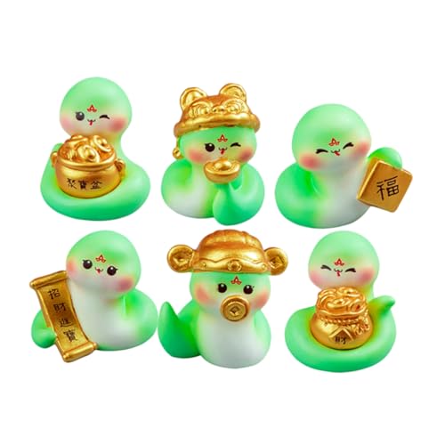 QUMIIRITY Neujahrsdeko 6er-Pack Mini-schlangen Aus Kunstharz Glücksschlange Zur Dekoration Sternzeichen-kunstharzfigur Dekorative Schlange Chinesisches Neujahr von QUMIIRITY