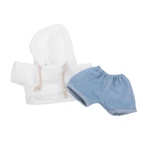 QUMIIRITY Plüschbär Kleidung Set für Puppen Süße Kapuzenjacke Jeans für Stofftiere Wiederverwendbare Outfits für Kreative Spielmöglichkeiten Ergänzung für Sammlungen von QUMIIRITY