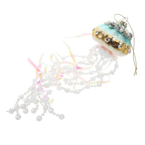 QUMIIRITY Quallen Hängedekoration Quallen Raumdekoration Süße Ornamente Hängende Geburtstagsdekorationen Hängende Dekorationen Strandornamente Quallen Partydekorationen Blaues Glas von QUMIIRITY