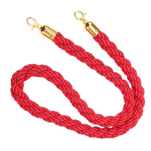 QUMIIRITY Rungenseil mit Haken Rotes Juteseil für Absperrungen Robustes Warteschlangenseil mit Metallverschluss für Hotels und Veranstaltungen zur Massenkontrolle QUMIIRITY Rungenseil mit Haken Rotes Juteseil für Absperrungen Robustes Warteschlangenseil mit Metallverschluss für Hotels und Veranstaltungen zur Massenkontrolle von QUMIIRITY